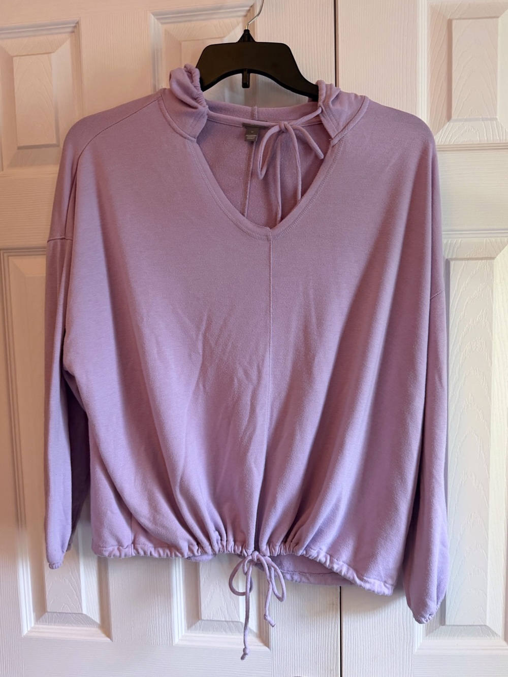 aerie Lavender V-Neck Drawstring Hem Hoodie